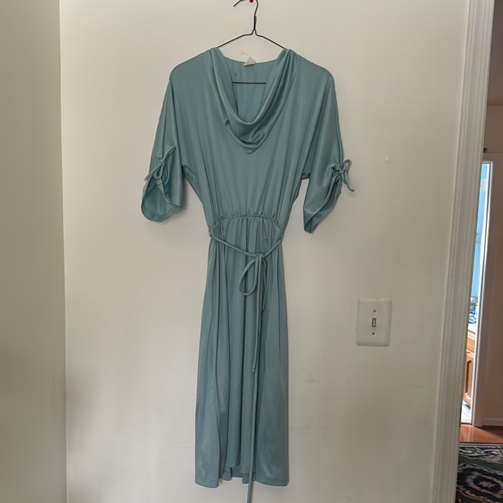 Vintage 1970s Blue Midi Dress